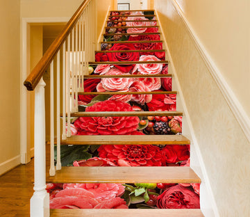 3D Romantic Roses 414 Stair Risers