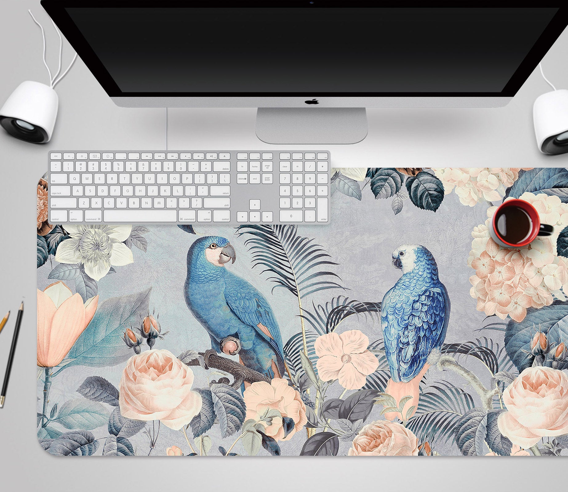 3D Two Parrots 5230 Andrea Haase Desk Mat