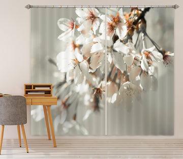3D White Flowers 208 Assaf Frank Curtain Curtains Drapes