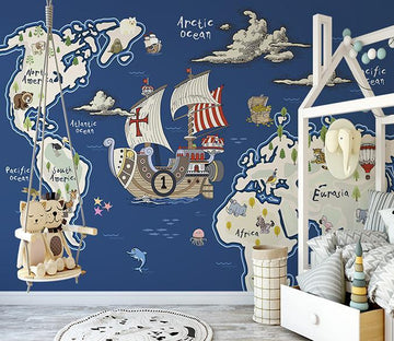 3D Sea Boat 836 Wall Murals Wallpaper AJ Wallpaper 2 