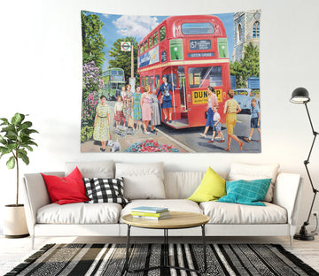 3D Red Double Decker Bus 11288 Trevor Mitchell Tapestry Hanging Cloth Hang