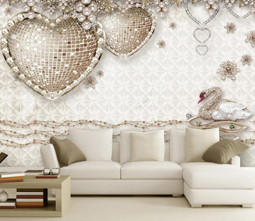 3D Swan Diamond WC270 Wall Murals