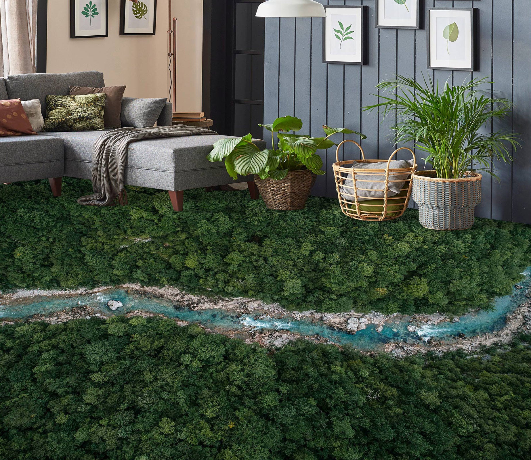 3D Long Blue River 096 Floor Mural  Wallpaper Murals Rug & Mat Print Epoxy waterproof bath floor