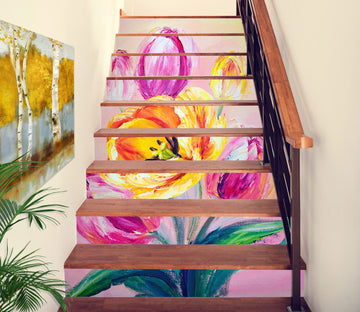 3D Rich And Charming Tulips 444 Stair Risers