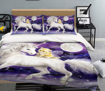 3D Unicorn Cat 5873 Kayomi Harai Bedding Bed Pillowcases Quilt Cover Duvet Cover