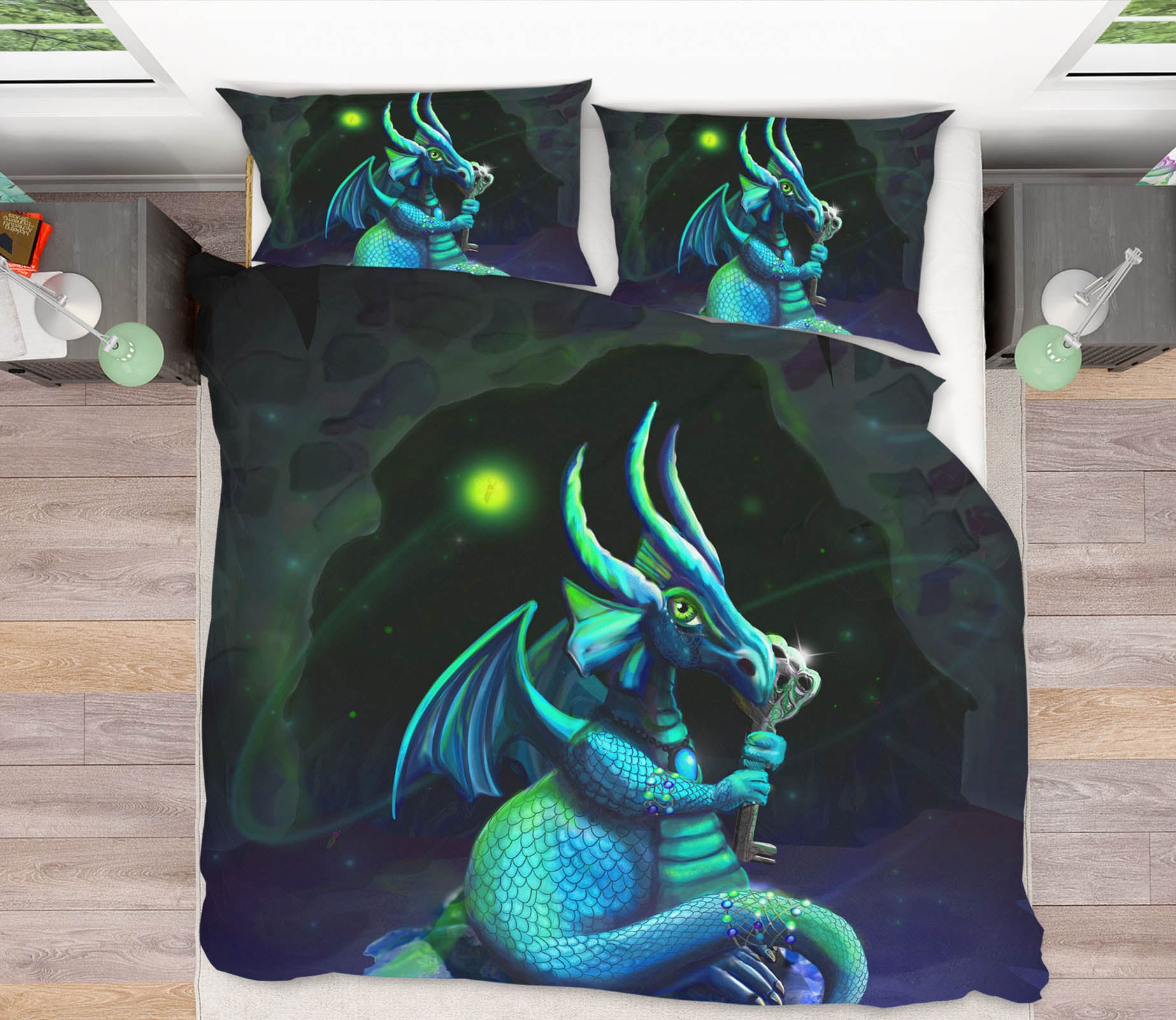 3D Night Dragon 103 Rose Catherine Khan Bedding Bed Pillowcases Quilt