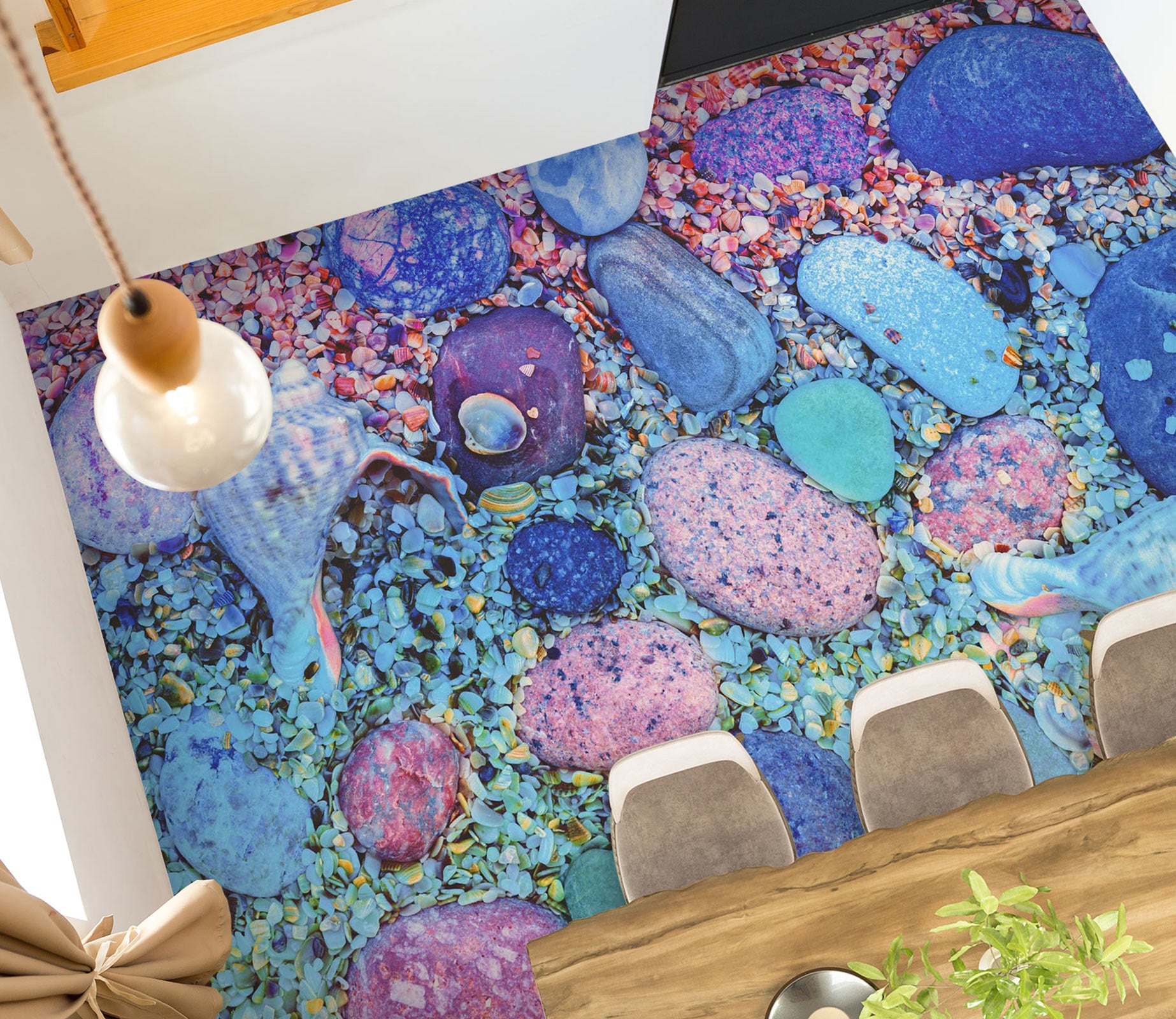 3D Psychedelic Colored Stones 1064 Floor Mural  Wallpaper Murals Self-Adhesive Removable Print Epoxy