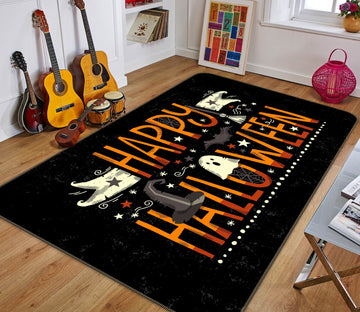 3D Broom Hat Stars 210 Halloween Non Slip Rug Mat Mat AJ Creativity Home 