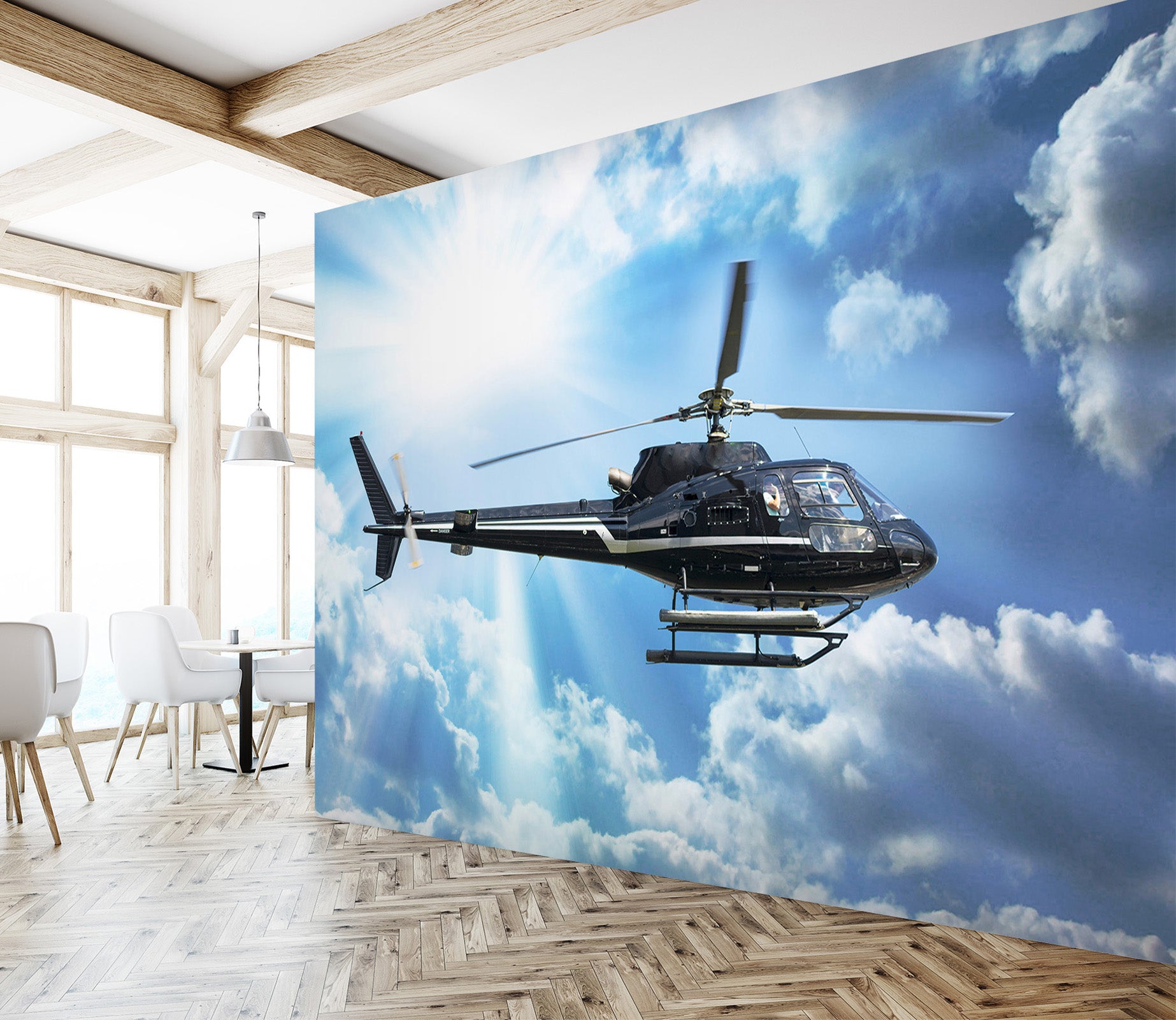 3D Blue Sky Plane 013 Vehicle Wall Murals