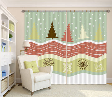 3D Graffiti Wavy Tree 69 Curtains Drapes Curtains AJ Creativity Home 