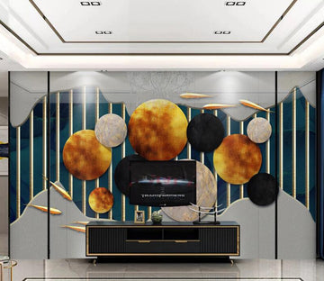 3D Three-color Disc 306 Wall Murals