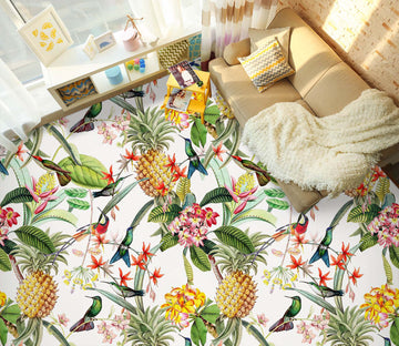 3D Pineapple Flower Pattern 10007 Uta Naumann Floor Mural  Wallpaper Murals Self-Adhesive Removable Print Epoxy