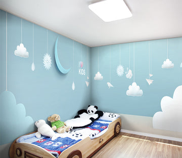 3D White Cloud Moon WC029 Wall Murals