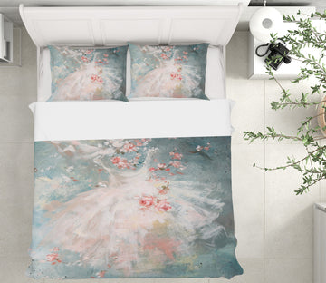 3D Skirt Pink Petals 2055 Debi Coules Bedding Bed Pillowcases Quilt