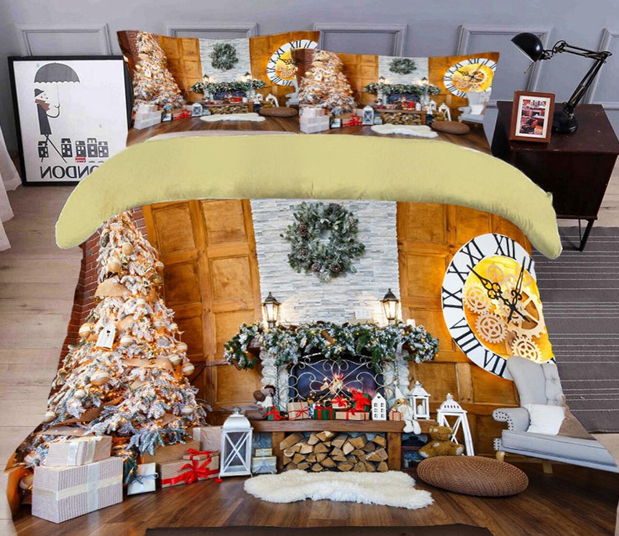 3D Room Christmas Tree 32004 Christmas Quilt Duvet Cover Xmas Bed Pillowcases