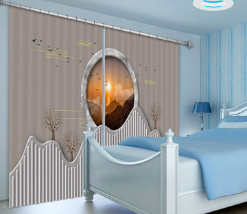 3D Dusk Tree 857 Curtains Drapes
