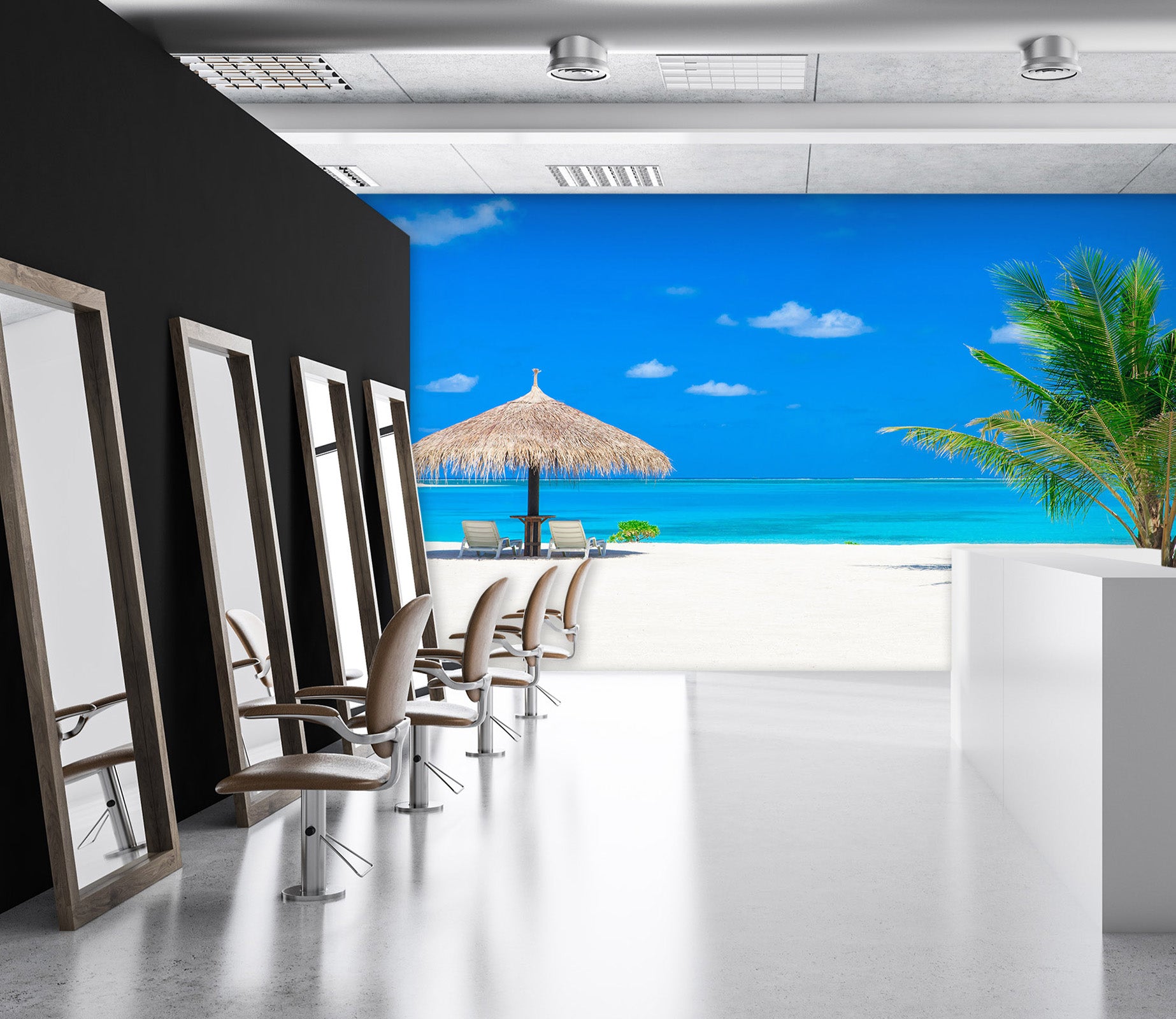 3D Beach Umbrella 055 Wall Murals