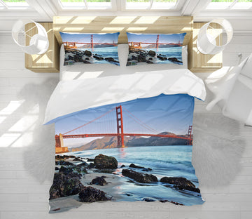 3D Bridge River Stone 8671 Kathy Barefield Bedding Bed Pillowcases Quilt