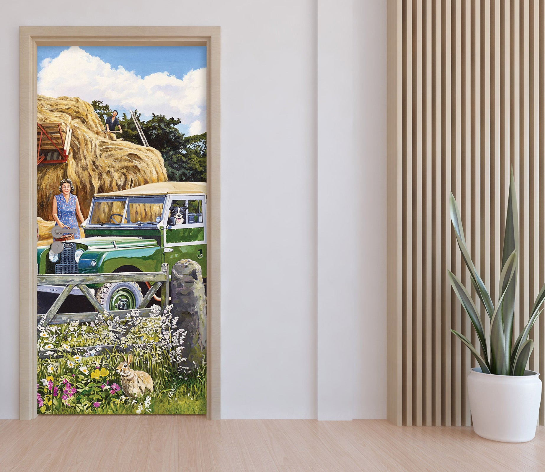 3D Flower Meadow Car 10332 Trevor Mitchell Door Mural