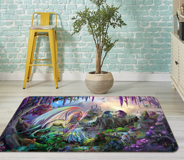 3D Animal Valley 3007 Rose Catherine Khan Rug Non Slip Rug Mat