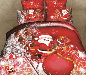 3D Santa Gift 32161 Christmas Quilt Duvet Cover Xmas Bed Pillowcases