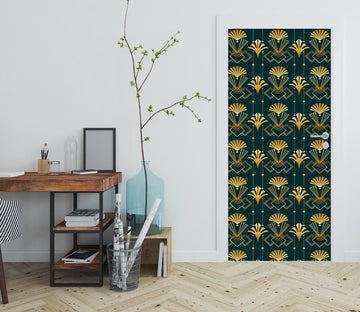 3D Golden Fan Pattern 10274 Andrea Haase Door Mural