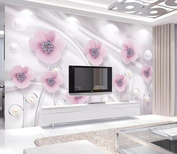 3D Pink Flowers 242 Wall Murals Wallpaper AJ Wallpaper 2 