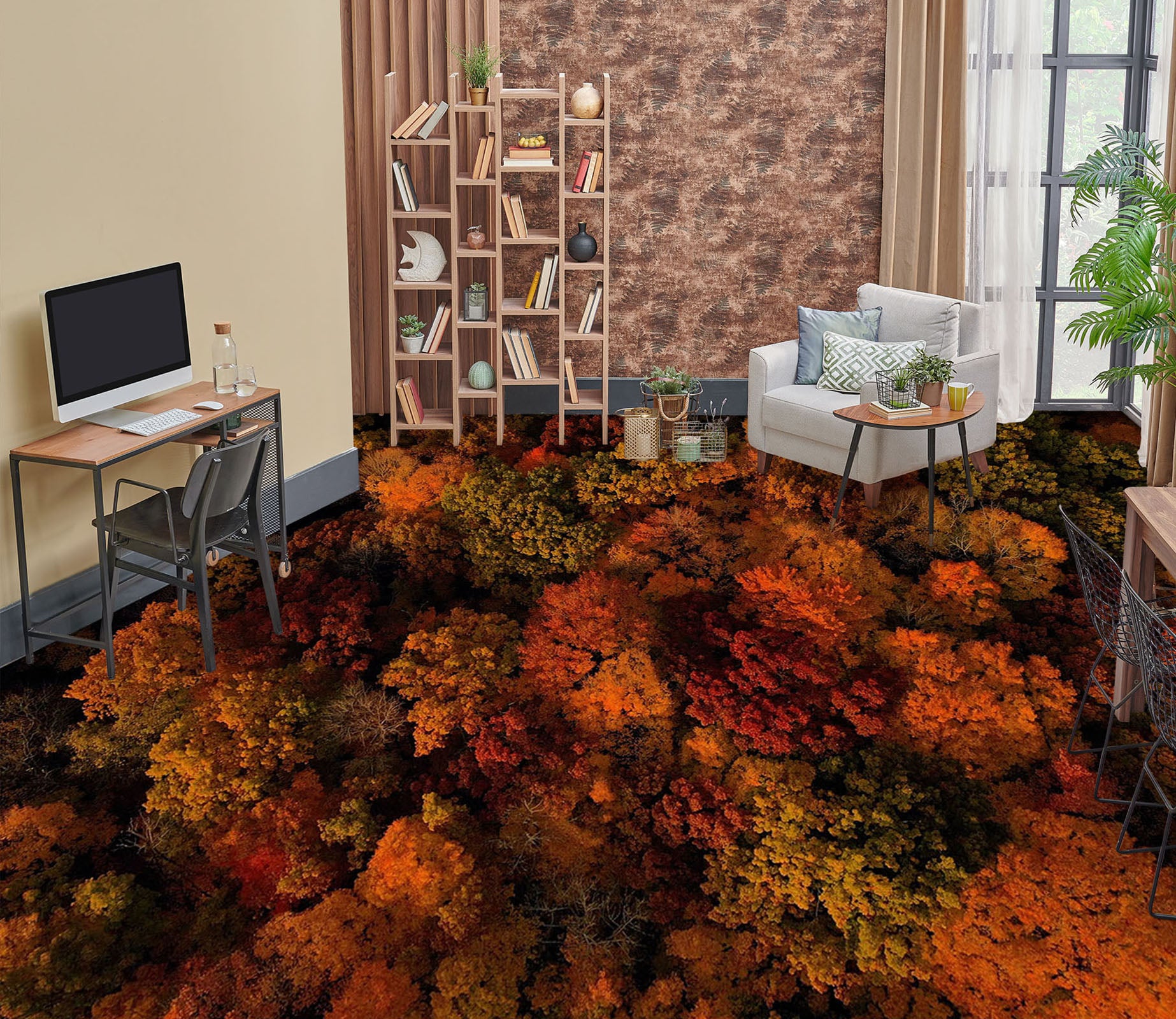 3D Late Autumn Forest 874 Floor Mural  Wallpaper Murals Rug & Mat Print Epoxy waterproof bath floor