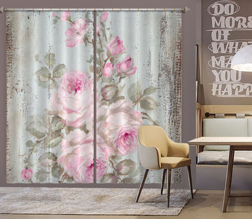 3D Pink Flowers Branch 3043 Debi Coules Curtain Curtains Drapes