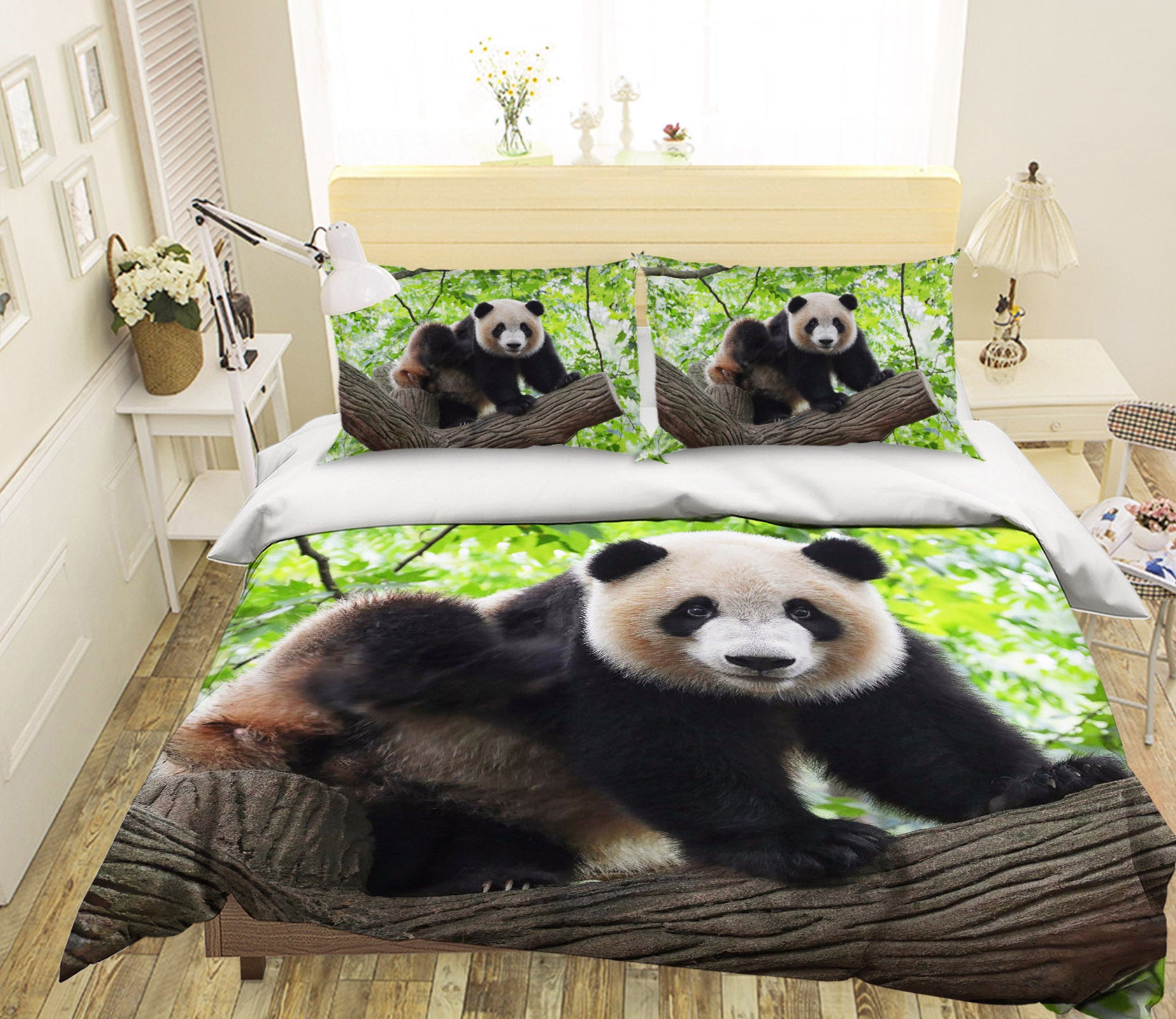 3D Forest Panda 1926 Bed Pillowcases Quilt