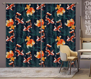 3D Goldfish Koi 103 Uta Naumann Curtain Curtains Drapes