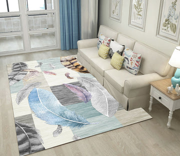 3D Colored Feather WG292 Non Slip Rug Mat Mat AJ Creativity Home 