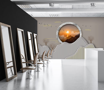 3D Dusk Mountain Bird 068 Wall Murals Wallpaper AJ Wallpaper 2 