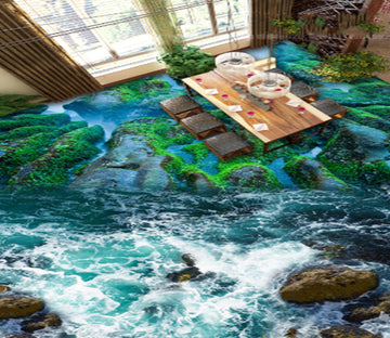 3D Green Hills And Green Waters 235 Floor Mural  Wallpaper Murals Rug & Mat Print Epoxy waterproof bath floor