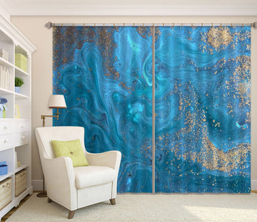 3D Dark Blue Sand 20 Curtains Drapes Curtains AJ Creativity Home 