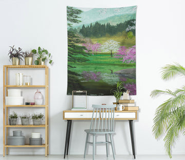 3D Forest Flowers Trees 5295 Marina Zotova Tapestry Hanging Cloth Hang