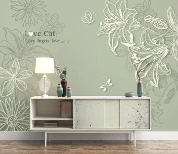 3D Flower Line WC35 Wall Murals Wallpaper AJ Wallpaper 2 