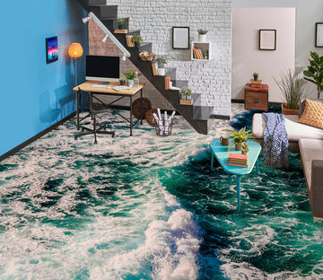 3D Deep Green Art Sea 738 Floor Mural  Wallpaper Murals Rug & Mat Print Epoxy waterproof bath floor