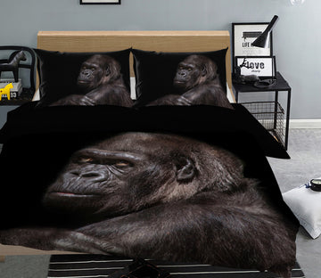 3D Black Orangutan 056 Bed Pillowcases Quilt