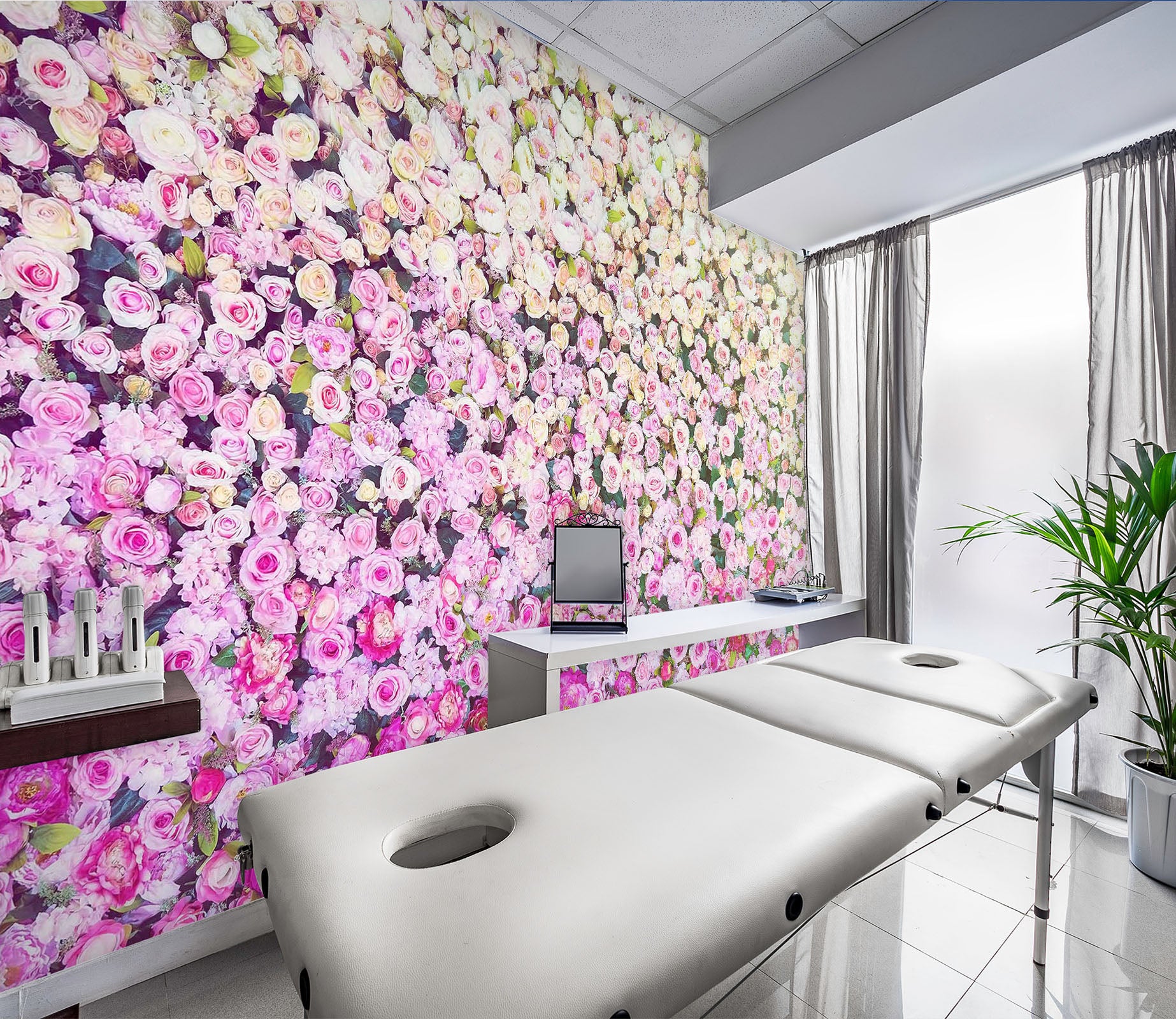 3D Pink Garden 379 Wall Murals