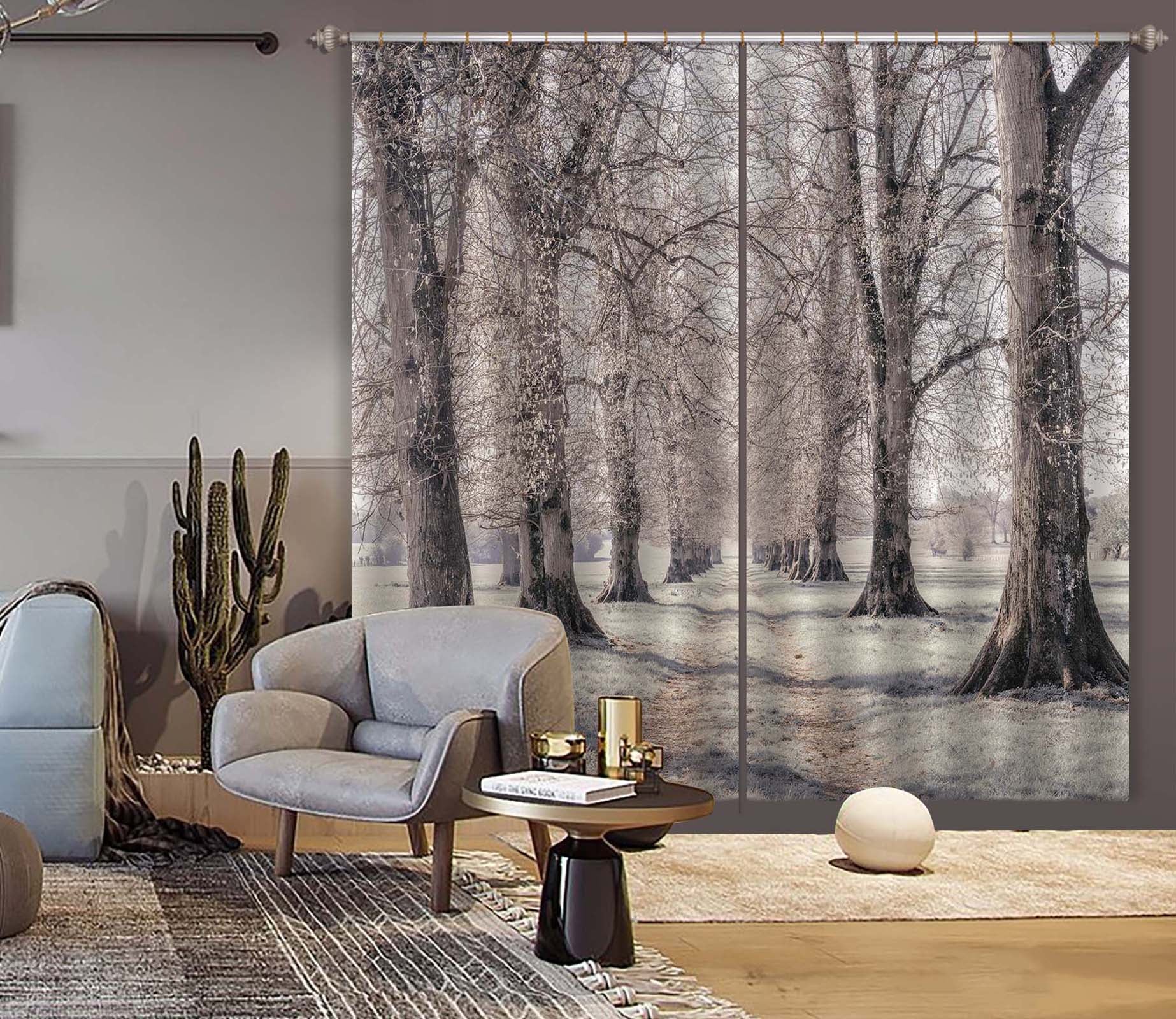 3D Winter Branches 6387 Assaf Frank Curtain Curtains Drapes