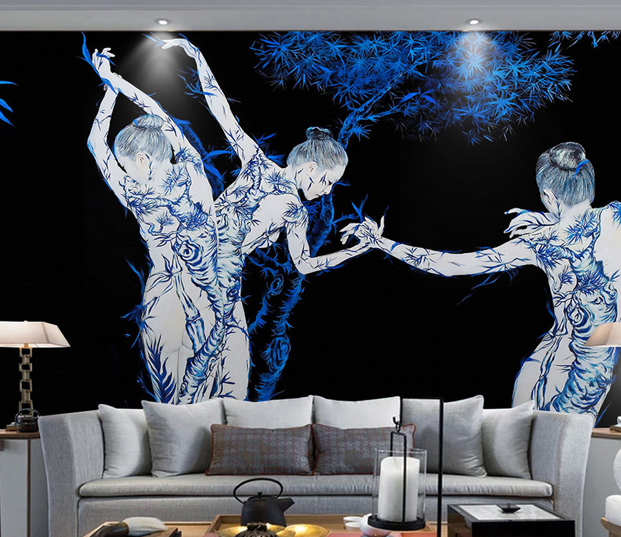 3D Dancing Bamboo WG260 Wall Murals