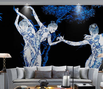 3D Dancing Bamboo WG260 Wall Murals