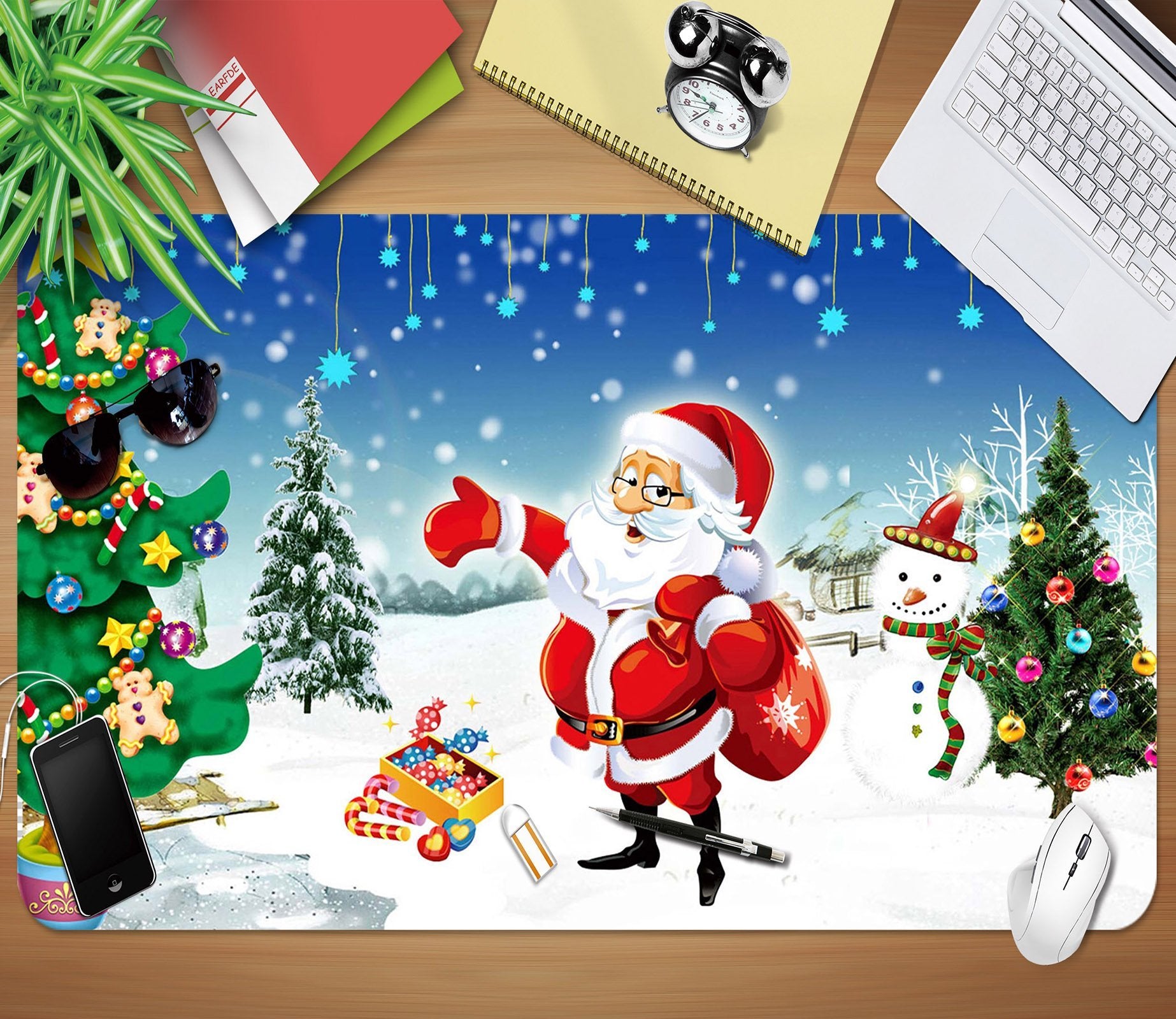 3D Heavy Snow Old Man 001 Desk Mat Mat AJ Creativity Home 