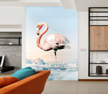 3D White Clouds Flamingo 703 Wallpaper AJ Wallpaper 