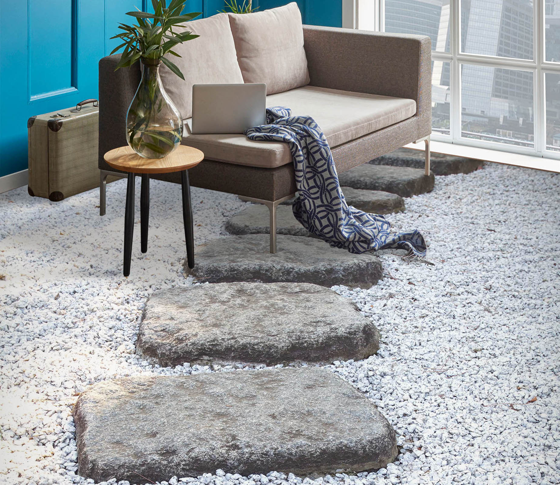 3D Grey Stone Road 393 Floor Mural  Wallpaper Murals Rug & Mat Print Epoxy waterproof bath floor