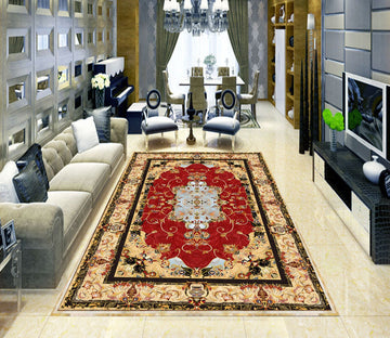 3D Rectangular Red Pattern WG385 Floor Mural Wallpaper AJ Wallpaper 2 