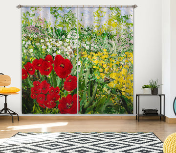 3D Spring Flowers 298 Allan P. Friedlander Curtain Curtains Drapes