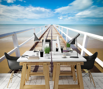 3D Seascape Bridge 017 Wall Murals Wallpaper AJ Wallpaper 2 