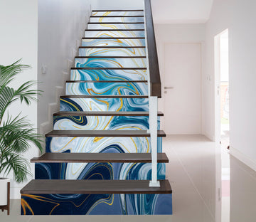 3D Blue Twists And Turns 283 Stair Risers